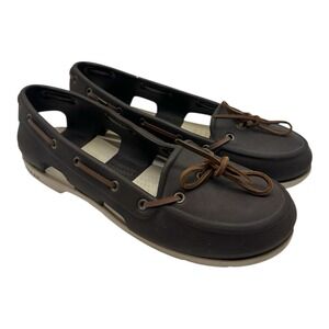 CROCS Brown and Tan Women's Boat Shoe Flats